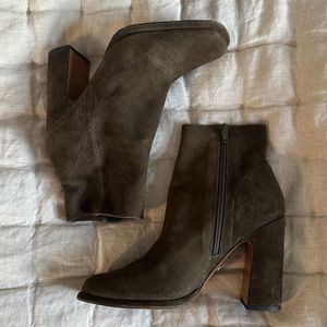 Topshop Holden Khaki suede booties sz 8.5